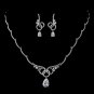 Silver Clear CZ Necklace Earring Set 1298