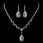 Silver Clear CZ Necklace Earring Set 1300