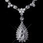 Silver Clear CZ Necklace Earring Set 1300