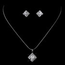 Silver Clear CZ Necklace & Earring Set 8597