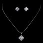 Silver Clear CZ Necklace & Earring Set 8597