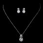 Silver Clear CZ Necklace & Earring Set 8603