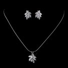 Silver Clear CZ Necklace & Earring Set 8604