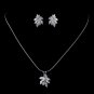 Silver Clear CZ Necklace & Earring Set 8604