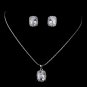 Silver Clear CZ Necklace & Earring Set 8605