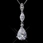 Silver Clear CZ Necklace & Dangle Earring Set 8606