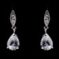 Silver Clear CZ Necklace & Dangle Earring Set 8606