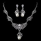 Pearl & CZ Jewelry Set 8610