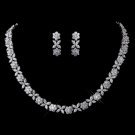 Silver Clear CZ Necklace & Earring Set 8611