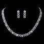 Silver Clear CZ Necklace & Earring Set 8611