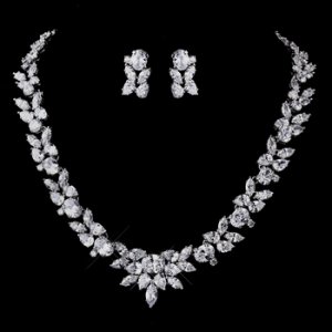 Silver Clear CZ Necklace & Earring Set 8612