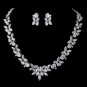 Silver Clear CZ Necklace & Earring Set 8612
