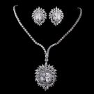 Silver Clear CZ Necklace & Earring Set 8615