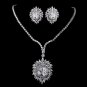 Silver Clear CZ Necklace & Earring Set 8615