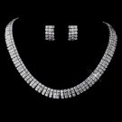 Silver Clear CZ Necklace & Earring Set 8616
