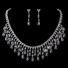 Silver Clear CZ Necklace & Earring Set 8617