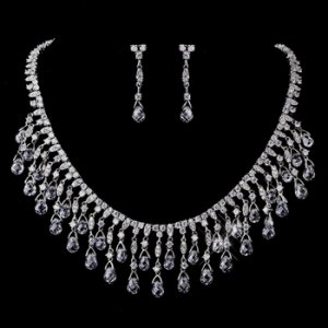 Silver Clear CZ Necklace & Earring Set 8617