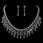 Silver Clear CZ Necklace & Earring Set 8617