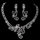 Silver Clear CZ Necklace & Earring Set 8620