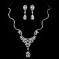 Silver Clear CZ Necklace & Earring Set 8621