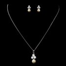 Pearl & CZ Jewelry Set 8720