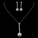 Silver Clear CZ Necklace & Earring Set 8722