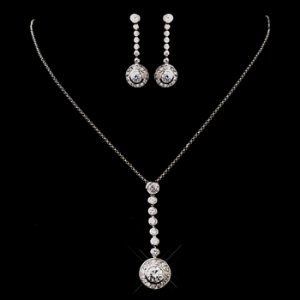 Silver Clear CZ Necklace & Earring Set 8722