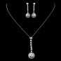 Silver Clear CZ Necklace & Earring Set 8722