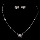 Butterfly CZ Necklace & Earring Set 8723