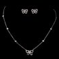 Butterfly CZ Necklace & Earring Set 8723