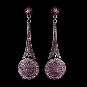 Captivating Modern Amethyst Crystal Earrings E 942