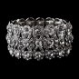 Glitzy Silver Bowtie Stretch Bracelet w/ Clear Crystals 8699