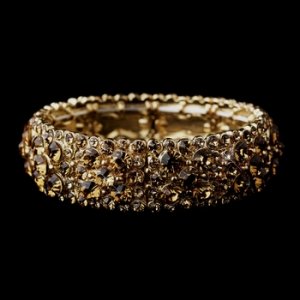 Sparkling Gold Amber Crystal Stretch Bracelet 8703
