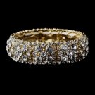 Sparkling Gold Clear Crystal Stretch Bracelet 8703