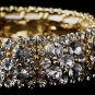 Sparkling Gold Clear Crystal Stretch Bracelet 8703