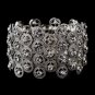 Striking Antique Silver Stretch Cuff Bracelet w/ Clear Crystals 8704