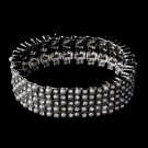 Stunning White Pearl & Clear Rhinestone Stretch Bracelet 8710