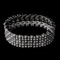 Stunning White Pearl & Clear Rhinestone Stretch Bracelet 8710