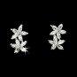Lovely Silver Clear CZ Flower Earrings 2630