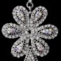 Charming Silver Clear & AB Crystal Flower Dangle Earrings 8587