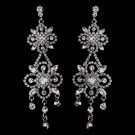 Ravishing Silver Clear Crystal Chandelier Earrings 8588