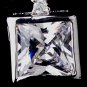Gorgeous Silver Clear Princess Cut CZ Earrings 8630