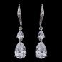 Delightful Silver Clear CZ Dangle Earrings 8631