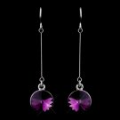 Elegant Silver Amethyst Crystal Drop Earrings 25729
