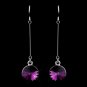 Elegant Silver Amethyst Crystal Drop Earrings 25729