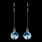 Elegant Silver Aqua Crystal Drop Earrings 25729