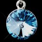 Elegant Silver Aqua Crystal Drop Earrings 25729