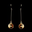 Elegant Gold Topaz Crystal Drop Earrings
