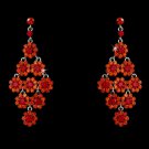Glamorous Silver & Red Chandelier Earrings E 939