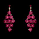 Glamorous Silver & Fuchsia Chandelier Earrings E 939